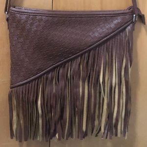 Brown Bohemian Handbag with Fringe